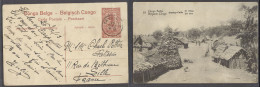 BELGIAN CONGO. 1913 (26 Dic). Thysville - France, Lille. 10c Brown Stat Card. Fine Used. - Other & Unclassified