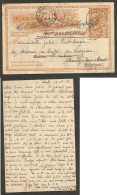 BELGIAN CONGO. 1912 (14 Dec). Lemfu - Thysville (16 Dec). Belgium (14 Jan 1913). 10c Orange Stat Card. Fine Used. Fine T - Other & Unclassified