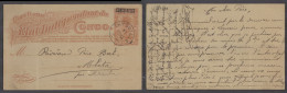 BELGIAN CONGO. 1908 (11 Aug). Missionary Mail. Thysville - Mbata. Via Madimba. Ovptd 10c Red Stat Card. Superb Local Usa - Autres & Non Classés