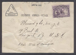 BELGIAN CONGO. 1941 (1 May). Stanleyville - USA / NY. Rare Private Card Rate Censored. V Scarce Item. - Other & Unclassified