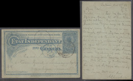 BELGIAN CONGO. 1894 (8 Jan). Inkisi (River Area) - Lukungu (10 Jan - Uganda Area) - Boma - Lisbon - Denmark. 15c Blue St - Autres & Non Classés