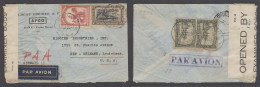 BELGIAN CONGO. 1942 (23 Jan). Boma - USA / New Orleans. Via Leopoldville. Airmial Multifkd Env + British Censor At Trini - Otros & Sin Clasificación