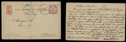 BELGIAN CONGO. 1893 (1 Aug). Imbembo - Belgique. 15c Red Stat Card, Via Hal, Leopold Ville And Boma (26 Sept). Almost 2  - Otros & Sin Clasificación