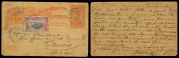 BELGIAN CONGO. 1899 (7 Dec). Matadi - Boma - Belgium Anvers (5 Jan) 10c Orange Stat Card + Adtl. 5c Etat Independant. - Otros & Sin Clasificación