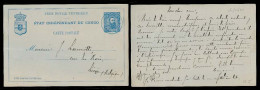 BELGIAN CONGO. 1895 (5 Jan). Matadi - Liege / Belgium. 15c Blue Stat Card. Private Full Message. VF. - Other & Unclassified