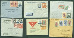 BELGIAN CONGO. 1948-55. 7 Nice Multifkd Env To Switzerland Airmails Combs. Opportunity. - Otros & Sin Clasificación