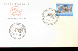 1995 BUSTA CON ANNULLO FDC .Cinquantenario Della Fondazione Dell'Agenzia ANSA. - Computers