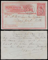 BELGIAN CONGO. 1912 (30 Dec). Irumu - Nienport (3 Feb). 10c Red Stat Card Cancelled Boga. Ituri Province. VF. - Andere & Zonder Classificatie