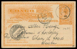 BELGIAN CONGO. 1912. Buta - Switzerland. 10c Stat Card Transit + Arrival Alongside. F-VF. - Otros & Sin Clasificación