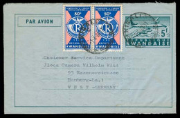 BELGIAN CONGO. 1964. Kigali / Rwanda - West Germany. Stat Air Lettersheet + 2 Adtls. Comercial Usage. - Otros & Sin Clasificación