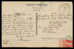 BELGIAN CONGO. 1911. Jemappes / Belgium - Belgian Congo / Elisabethville. Fkd PPC. Via SOUTHAMPTON - CARETOWN - NORTH RH - Other & Unclassified