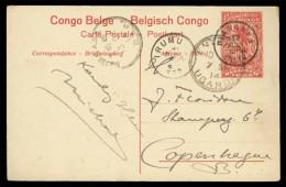 BELGIAN CONGO. 1914. Mangara. Via Entebe/Uganda. Blomhasse. Irumu To Copenhagen. VF. - Andere & Zonder Classificatie