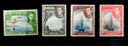 Bermuda 1938 Old Def. Stamps King George VI(Michel 101/02, 106 And 109) Nice MLH - Bermudas