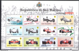 1998 San Marino "50 Anni Di Ferrari" Minifoglio Di 12 Valori MNH** Bf 58 - Blocchi & Foglietti