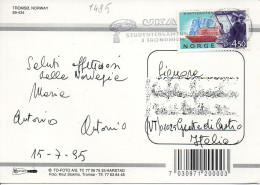 Philatelic Postcard With Stamps Sent From NORWAY To ITALY - Storia Postale