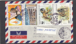 LETTRE AVEC TIMBRES "DROITS DE L'HOMME/HOTEL DE VILLE/BABUIN". - Cameroun (1960-...)