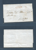 BOLIVIA. 1848 (31 Ago) Oruro - Cochabamba. EL Full Text Red Town Name Box + "2". VF. - Bolivie