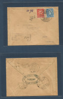 BOLIVIA. 1921 (29 July) Suare - Netherlands, Hoorn (9 Sept) Registered 32c Rate Fkd Env Via Vilnazon. Fine. - Bolivie