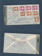 BOLIVIA. 1943 (2 March) La Paz - USA, Washington (6-8 March) Registered Air Censored Multifkd Envelope. Via Miami. Fine. - Bolivie