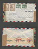 BOLIVIA. 1943 (14 Sept) La Paz - Switzerland, Chur. Air Multifkd Envelope, Via US + Nazi Censors When Both Countries Wer - Bolivien