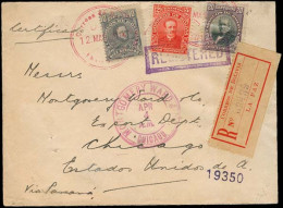 BOLIVIA. 1914. La Paz - USA. Registered Tricolor Fkg. Nice. - Bolivie