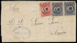 BOLIVIA. 1892. La Paz - PERU / Arequipa. EL Fkd 1c + Perf + 2cx2 Perces. Mixed Usages. F-VF. - Bolivie