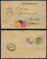 BOLIVIA. 1891. Cochabamba - Switzerland. 11 Stars 1c Rouleted + 10c Perf Sied Violet Cork + Cds. Scarce Comb Fkg. Via Li - Bolivie