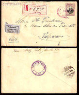 BOLIVIA. 1910. La Paz - Chile. Registr. 20c. Stat Env. / 3 Labels. Scarce Proper Rate Usage Without Adtl Fkg. - Bolivien