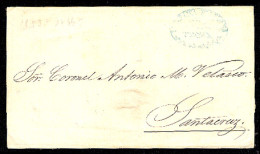 BOLIVIA. C.1866. La Paz - Santa Cruz. E. / Blue Oval "Paz / Franca" (x/xx). - Bolivien