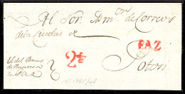 BOLIVIA. C.1825. La Paz - Potosi. Correos Front / Red PAZ + 2 1/2. - Bolivie