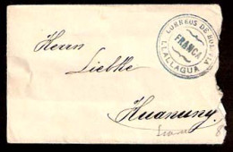 BOLIVIA. C.1920's. Llallagua - Huanuny. Env / Unfkd. "Correos / Franca" Blue Pmk Lack Of Stamps. Interesting. - Bolivie