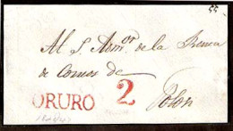 BOLIVIA. C.1810. Oruro - Potosi. Colonial Front / Red "ORURO" (xxx) Round Letters +2. VF. - Bolivie