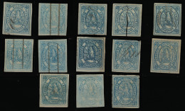 BOLIVIA. 1867-8. Yv 6*/º (13). 3 Are Mint, 10 Are Pen-cancelled. 3150 Euros. Yv 05. Mostly Fine. - Bolivien