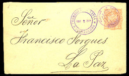 BOLIVIA. 1894. Cochabamba - LA Paz. 10c Stat Env. Violet Cachet. - Bolivie