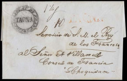 BOLIVIA. 1840 (12 Feb). Tacna - Chiquisaca. French Consular Mail. EL Full Tex With French Consular Cachet On Front (xxx) - Bolivie