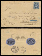 BOLIVIA. 1896. Cochabamba - Germany. Env Fkd 20c Blue / Violet Cachet. Scarce Stamp On Cover. - Bolivien