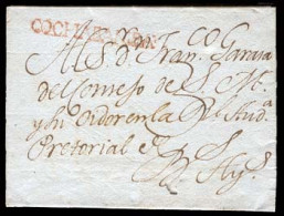 BOLIVIA. C.1800.Cochabamba To Buenos Aires/Argentina. Colonial E.with Red Stile "COCHABAMBA" (xx/xxx), Complete Strike. - Bolivie