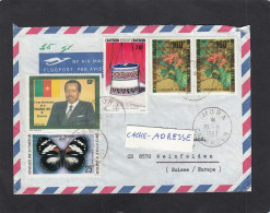LETTRE PAR AVION DE 25 GRS. AVEC TIMBRES "PAPILLON/PRESIDENT/ARTISANAT/FLORE". - Kamerun (1960-...)