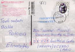 Philatelic Postcard With Stamps Sent From POLAND To ITALY - Brieven En Documenten