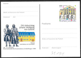 Germania/Germany/Allemagne: Intero, Stationery, Entier, Wolfgang Von Goethe - Schrijvers