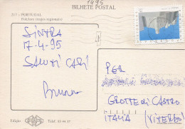 Philatelic Postcard With Stamps Sent From PORTUGAL To ITALY - Storia Postale