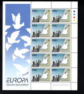 1989469025 1995 SCOTT 960 961 (XX) POSTFRIS MINT NEVER HINGED - EUROPA ISSUE SHEET OF 10 + LABEL - Neufs