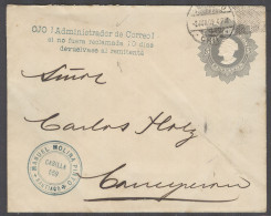 CHILE - Stationery. 1909 (2 June). Santiago - Concepcion. 5c Grey Stat Env With Mail  Anotation "OJO,administrador De Co - Chile