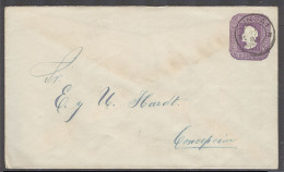 CHILE - Stationery. 1899 (1 Dic). Yingai - Concepcion (2 Dic). 5c Intense Lilac Stat Env Medium Size Paper Wavy Lines 34 - Chile