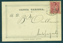 CHILE - Stationery. 1893 (10 Oct). Valp - Antofagasta (15 Oct). Carta Tarjeta 1st Design 35x22 Line, 25mm Main No Wmk, V - Chile