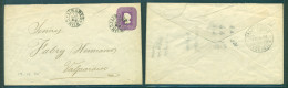 CHILE - Stationery. 1899 (13 Nov). Linares - Valp (14 Nov). 5c Intense Lilac Stat Env Wmk Diagonal Lines, 330º Degrees P - Chile