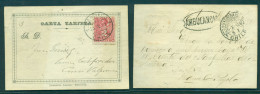 CHILE - Stationery. 1892 (25 Oct). Santiago - Valp. Carta Tarjeta HG3 Fkd 2c Perces Cds. Reverse Oval Ambulancia. Some D - Chile