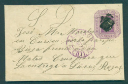 CHILE - Stationery. 1877 (31 Ene). Santiago - Curio. 5c Lilac On Stat Env Type V. Fine Early Usage. - Chile