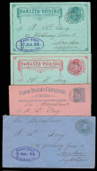 CHILE - Stationery. 1893. Constitucion - UK. 4 Nice Stat Card Env Usage From Same Sender In Diff Dates XF Condition Oppo - Chile