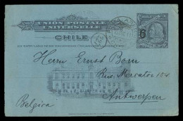 CHILE - Stationery. 1911 (10 Dic). Punta Arena - Belgium. 6c / 5c Stat Cond. Fine Used. - Chile